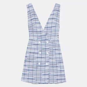 Sold NWT ZARA PLAID PINAFORE DRESS 2653/681